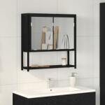 vidaXL Шкаф с огледало Черния дъб 60 x 16 x 60 см Инженерна дървесина (862225)