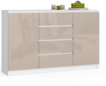 AKORD CLP K160 Komód Cappuccino Magasfényű MDF 2 Ajtós 4 Fiókos