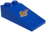 LEGO® Alkatrészek (Pick a Brick) Kék 2x6 lejtő classic space logóval 30363pb021 (30363pb021)