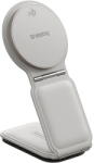 Baseus Suport Auto pentru telefon, Wireless, 15W, Magnetic, pentru Panoul de Bord - PrimeTrip C02 (C40169003211-00) - Moon White (C40169003211-00) - pcone