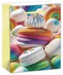 QX Pungă cadou cu model dulciuri - 18 x 23 cm (370603)