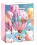 QX Pungă cadou cu model balon cu aer cald - 18 x 23 cm (370490)