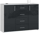 AKORD K45 Magasfényű Grafit Komód MDF Fehér-Grafit