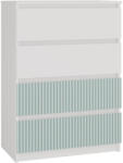 Nidilio MIX M4 ARTEO Komód - 70 x 97 x 40 cm, Fehér/Mentazöld