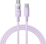 Baseus Cablu de Date cu Afisaj Digital, Type-C la Type-C, 100W, 2m - Nebula Purple (P10382702511-01)
