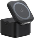 Baseus Incarcator de retea Wireless portabil 2-în-1 (MagSafe + Qi) Negru (P10264100123-00) - pcone