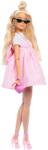 Mattel Papusa in rochie roz cu fundita, Barbie, Deluxe Style, HYV27 Papusa Barbie