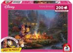 Schmidt Spiele 56558 - Disney - Mickey and Minnie - Sweetheart Campfire, Thomas Kinkade - 200 db-os puzzle (56558)