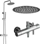 Elleci Gamma Roy Pro Zuhanyszett - Esőztetős Kerek Zuhanyfejjel és Kézizuhannyal, Króm (BRyPZNT-ch)