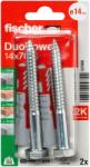 Fischer DuoPower kétkomponensű nylon dübel 14 x 70 S K - szerkezetépítő csavarral, bliszteres, 2 db/csomag (537666)