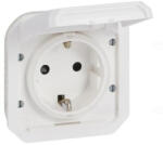 Legrand Plexo 55 2P+F csatlakozóaljzat csapófedéllel, csavaros vezetékbekötéssel, fehér 069639L Legrand (069639L)