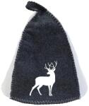 SAUNA KING Szauna sapka gyapjúkeverékből, szürke-fehér, rénszarvas mintával