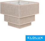 ELDLUX Függeszték 3 rétegű szögletes v-barna len ernyővel (YMSFBR)