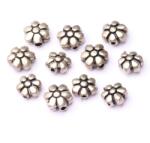  Margele Argint 925 Floare 8 x 8 x 4 mm - 1 Buc
