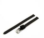  Karóra bőrszij, fekete színű, varrott szélű, 75+115/8 mm XL (6549-3)