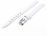  Karóra szíj, varrás nélküli, fehér színű bőrszíj, mérete 65+105/8 mm (6564-3)