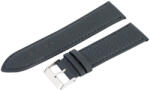  Karóra bőrszíj, varrott és bélelt dizájn, sötétszürke színű, mérete 75+115 mm / 24 mm (6407-7)