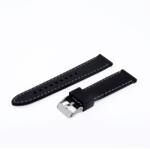  Műanyag szíj, fekete ezüst, 20 mm (fehér varrással) (9440-0)