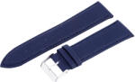  Karóra bőrszíj, varrott és bélelt dizájn, kék színű, mérete 75+115 mm / 24 mm (6406-7)