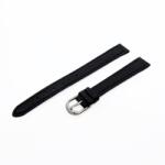  Karóra bőrszíj, fekete ezüst színű, 65+105 mm/12 mm (6530-2)