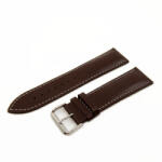  Karóra bőrszíj, sportos varrott dizájn, barna színű, mérete 85+125/24 mm XL (6568-7)