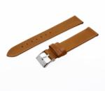  Karóra bőrszíj, varrás nélküli dizájn, világosbarna ezüst színű, 75+115 mm/18 mm (6577-8)