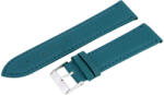  Karóra bőrszíj, varrott és bélelt dizájn, kék színű, mérete 75+115 mm / 22 mm (6401-9)