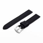  Karóra szíj, sportos varrott dizájn, fekete ezüst színű, mérete 85+125/20 mm XL (6565-0)