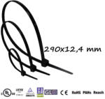 Kábel-Trend Kábelkötegelő, gyorskötöző 290x12, 4 mm, fekete (100 db)