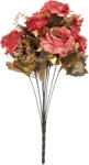 Clayre & Eef Buchet Trandafiri artificiali rosii aurii 18x15x50 cm (6PL0341)