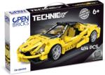 Open Brick Source Jucarie tip lego tehnic de constructie masina sport galbena (414 piese) (OB-WS0902)
