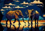 ROOVI - Puzzle Vibrant Elephants - 1 000 piese