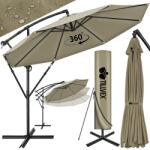Tillvex Umbrela pentru gradina si terasa, Tillvex, Ø 350 cm, husa, protectie UV 50+, 8 spite, rotatie 360°, inclinare reglabila, tesatura 180 g/m2, crem inchis (TVSNS-016)