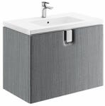 KOLO Set mobillier Kolo Twins Slim 80cm cu lavoar si dulap baza cu un sertar inchidere lenta, gri argintiu (L51980000 + 89551000)
