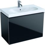 Geberit Set mobilier Geberit Acanto cu lavoar 75x42.2cm si dulap baza 74x41.6cm cu un sertar sticla negru, corp negru mat (500.615.16.1 + 500.632.01.2)