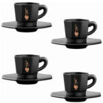 Bialetti 4 darabos csészekészlet alátéttel fekete (3035422)