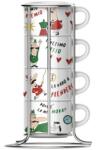 Bialetti 4 cappuccino csészéből álló készlet mintákkal (7028691)