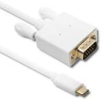 Qoltec USB 3.1 típus C apa/ VGA apa kábel| FULL HD | Alternatív mód | 2m (50419)