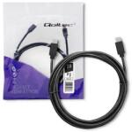 Qoltec USB 2.0 kábel C típusú apa | USB 2.0 C típusú apa | 2, 5m | Fekete (52347)