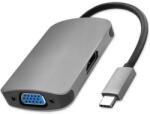 Qoltec Hub Adapter USB-C 3.1 2 az 1-ben | HDMI 4K | VGA (50380)