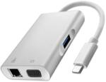 Qoltec Hub Adapter USB-C 3.1 4 az 1-ben | USB 3.0 | VGA | RJ45 | USB-C PD 92W (50410)