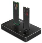 Qoltec M. 2 SSD meghajtó dokkoló állomás | NVMe | SATA | USB-C | DUPLA 2 x 2TB (52274)