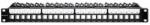 Qoltec Masszív acél patch panel 19'' rackhez | 24 port | 1U | UTP | Fekete (54516)