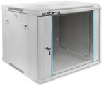 Qoltec RACK szekrény 19" | 9U | 600 x 500 x 600 | Edzett üvegajtók | Függesztett | Acél ház | Zár | Szürke (54486)