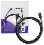 Qoltec USB 3.1 típusú C férfi kábel | USB 3.1 típusú C férfi | 2, 5m | Fekete (52352)