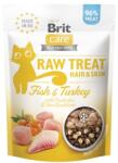 Brit Care Raw Treat Freeze Dried Hair Skin Cat 40 g recompensa liofilizata din peste si curcan cu probiotice pentru pisici