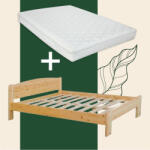  Henrik fenyő ágyváz alacsony lábvéggel 140 + prémium 7 zónás 140x200 matraccal