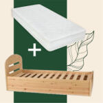  Anikó fenyő ágyneműtartós ágy + kemény 90x200 matraccal