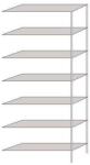 SCHULTE Lagertechnik Hathor fém polcállvány, hozzáépíthető, 230 x 100 x 30 cm, 1 100 kg, 7 polc, világosszürke