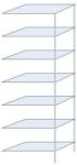 Schulte Design Ogmios fém polcállvány, hozzáépíthető, 300 x 100 x 50 cm, 2300 kg, 7 polc, 250 kg/polc, horganyzott